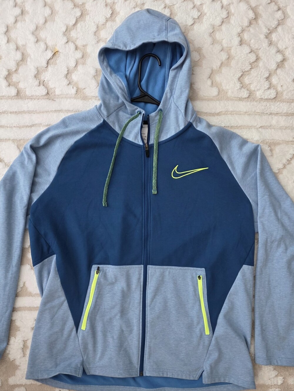 Nike Therma-FIT Men’s 2XL Ocean B Colorblock w/ Neon Lime.Full Zip Jacket.  NWOT